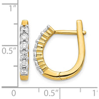 14K Yellow Gold Hinged Hoop Earrings with Round Diamonds - 0.37 Carat Total Diamond Weight by Monteluci Fine Jewelry