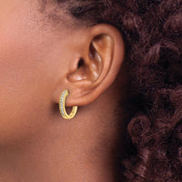 14K Yellow Gold Hinged Hoop Earrings with Round Natural Diamonds - 0.12 Carat Total Diamond Weight by Monteluci Fine Jewelry