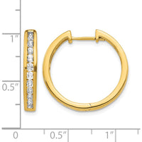 14K Yellow Gold Hinged Hoop Earrings with Round Natural Diamonds - 0.12 Carat Total Diamond Weight by Monteluci Fine Jewelry