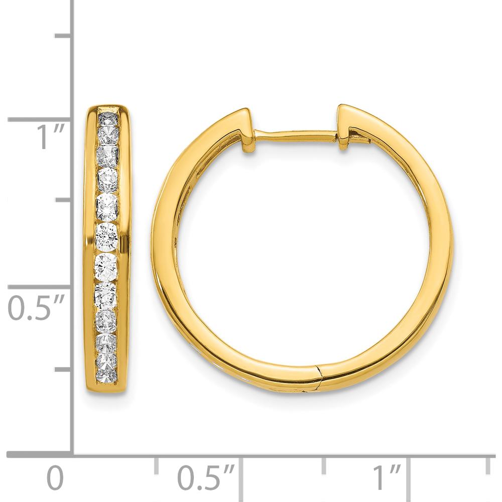 14K Yellow Gold Hinged Hoop Earrings with Round Natural Diamonds - 0.12 Carat Total Diamond Weight by Monteluci Fine Jewelry