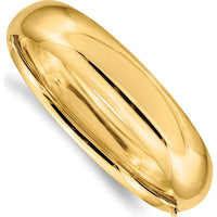 14K Yellow Gold Hinged Oval Bangle Bracelet - 14.5mm Width, 7 Inch Length by Oro Pregiato