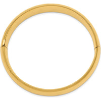 14K Yellow Gold Hinged Oval Bangle Bracelet - 14.5mm Width, 7 Inch Length by Oro Pregiato