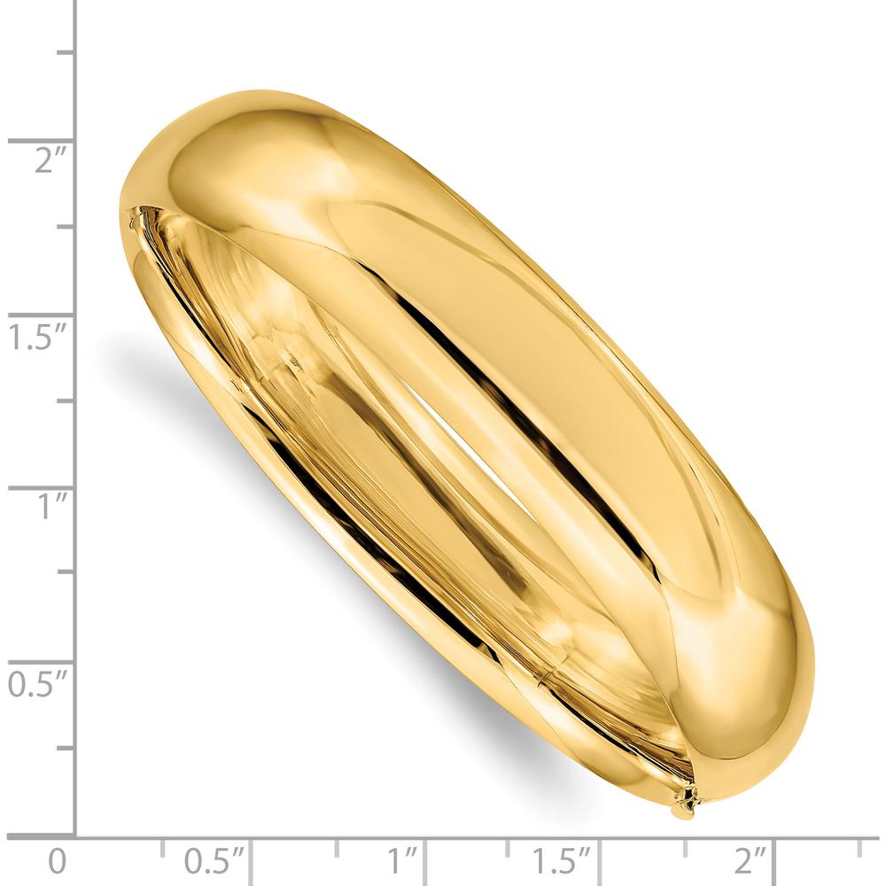 14K Yellow Gold Hinged Oval Bangle Bracelet - 14.5mm Width, 7 Inch Length by Oro Pregiato