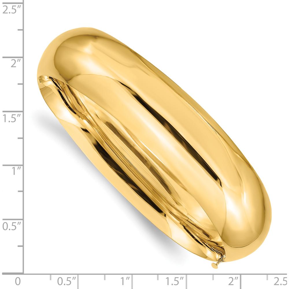 14K Yellow Gold Hinged Oval Bangle Bracelet - 17mm Width by Oro Pregiato