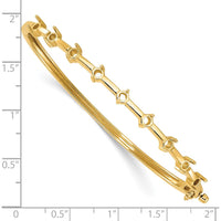 14K Yellow Gold Hinged Oval Bangle Bracelet Mounting for Nine 3.0mm Round Stones - 7" Length by Oro Pregiato
