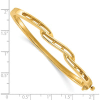 14K Yellow Gold Hinged Oval Bangle Bracelet Mounting for Round Diamonds - Holds 1.00 Carat Total Weight by Oro Pregiato