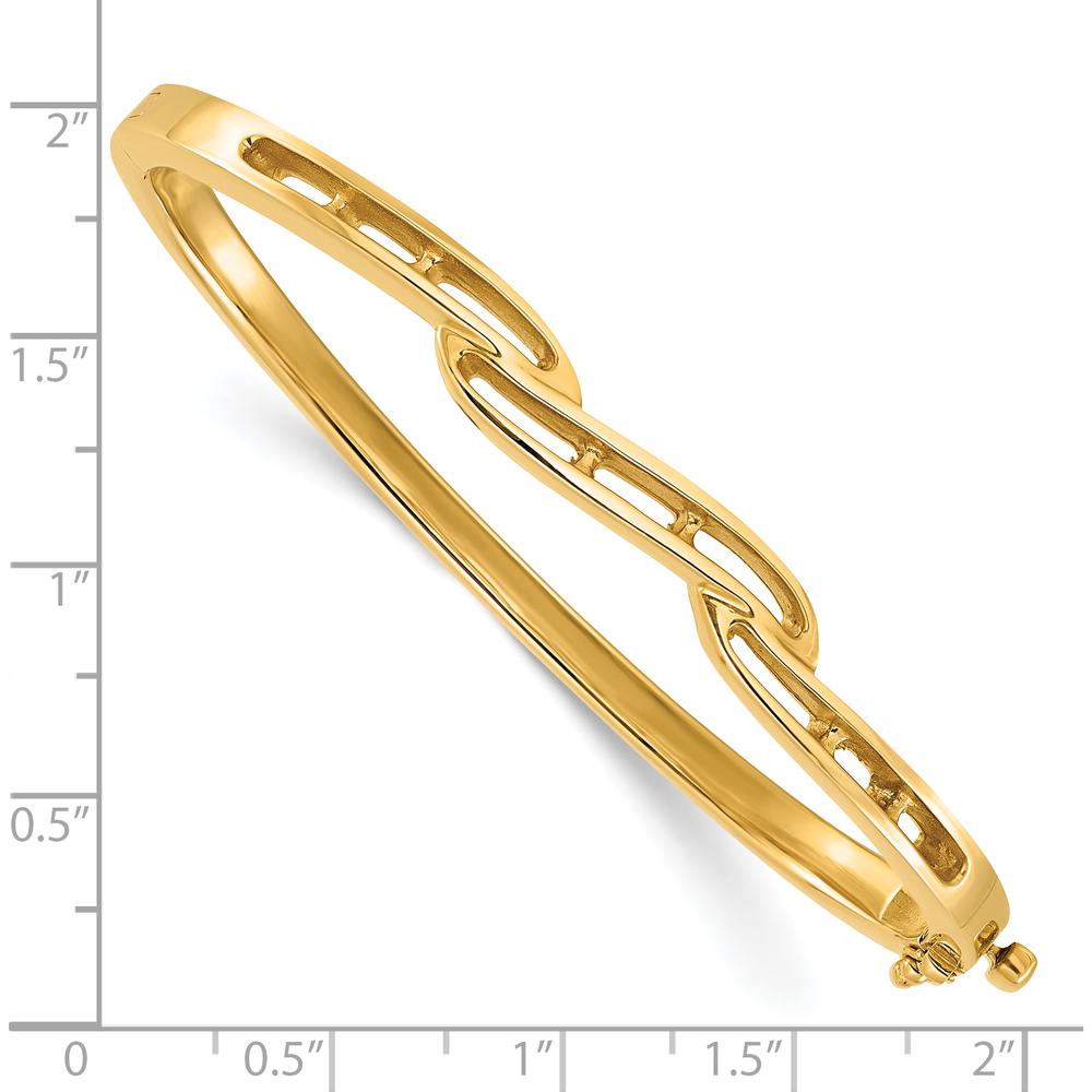 14K Yellow Gold Hinged Oval Bangle Bracelet Mounting for Round Diamonds - Holds 1.00 Carat Total Weight by Oro Pregiato