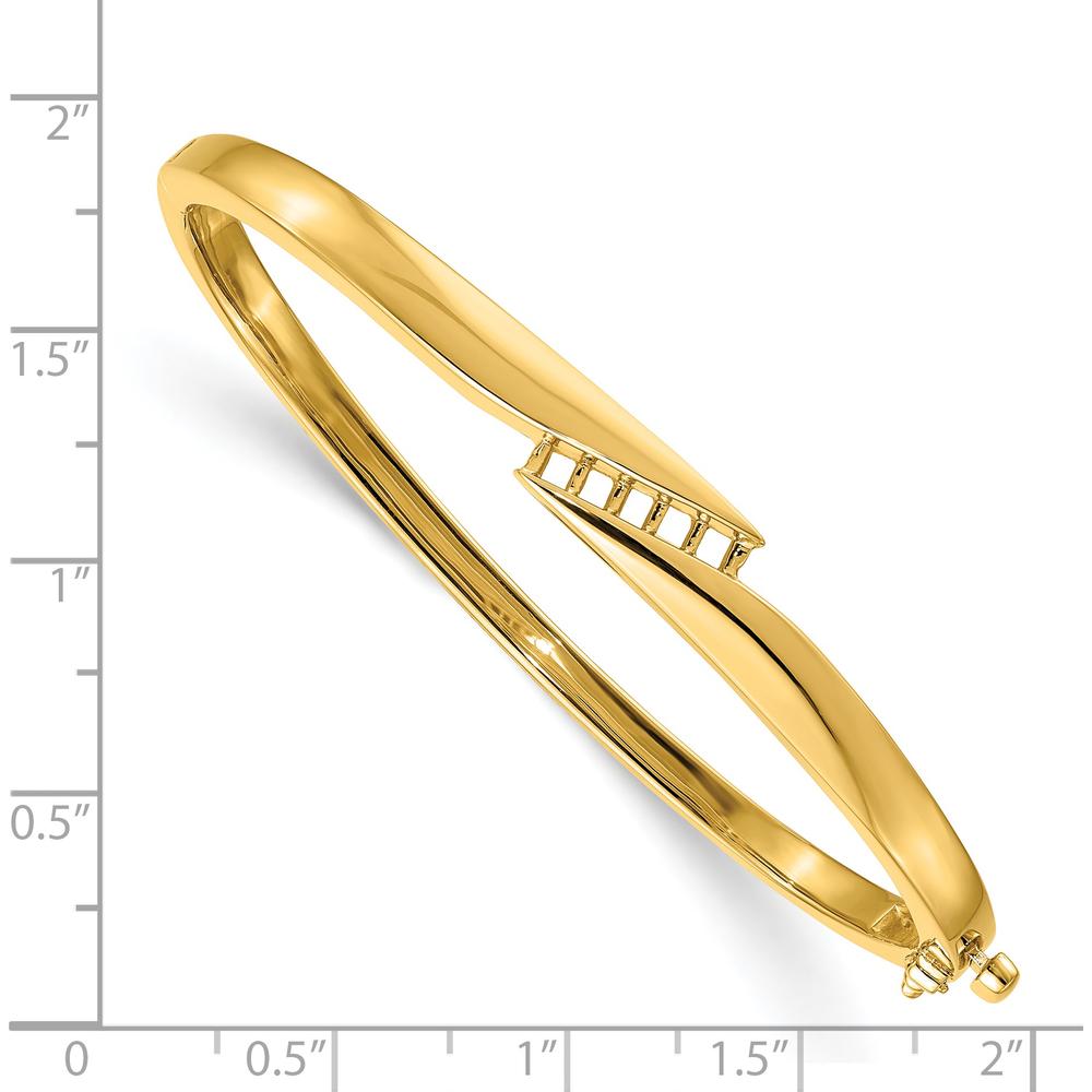 14K Yellow Gold Hinged Oval Bangle Bracelet Mounting with Five Round Diamond Settings - Holds 1/3 Carat Total Weight by Oro Pregiato