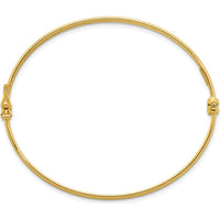 14K Yellow Gold Hinged Oval Bangle Bracelet with Diamond-Cut Texture - 4.75mm Width by Oro Pregiato