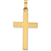14K Yellow Gold Hollow Cross Pendant - 30mm Length by Oro Pregiato