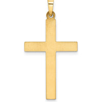 14K Yellow Gold Hollow Cross Pendant - 32mm Length, 19mm Width by Oro Pregiato