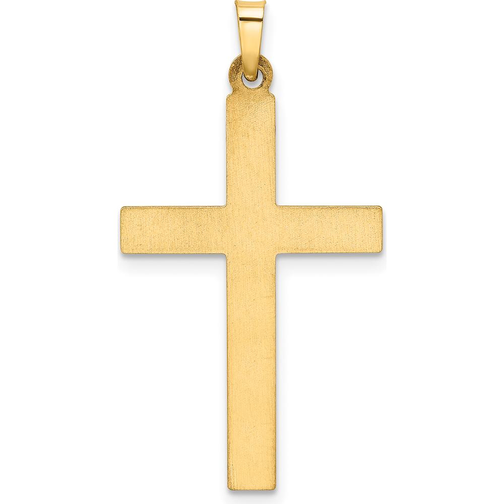 14K Yellow Gold Hollow Cross Pendant - 32mm Length, 19mm Width by Oro Pregiato