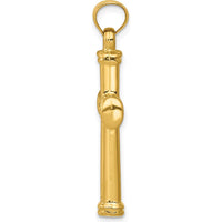 14K Yellow Gold Hollow Cross Pendant - 34mm Length, 18.3mm Width by Oro Pregiato