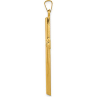 14K Yellow Gold Hollow Cross Pendant - 40mm Length, 21mm Width by Oro Pregiato