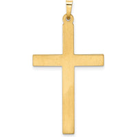 14K Yellow Gold Hollow Cross Pendant - 40mm Length, 21mm Width by Oro Pregiato