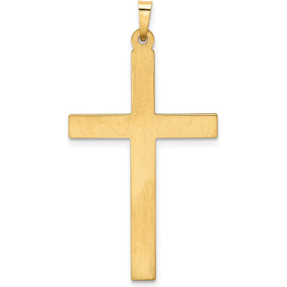 14K Yellow Gold Hollow Cross Pendant - 40mm Length, 21mm Width by Oro Pregiato