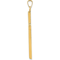 14K Yellow Gold Hollow Cross Pendant - 44mm Length, 23mm Width by Oro Pregiato