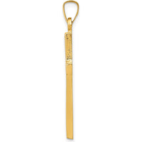 14K Yellow Gold Hollow Cross Pendant - Polished Finish, 33mm Length by Oro Pregiato