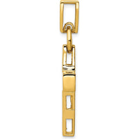 14K Yellow Gold Hollow Cross Pendant - Polished Finish 40mm Length by Oro Pregiato