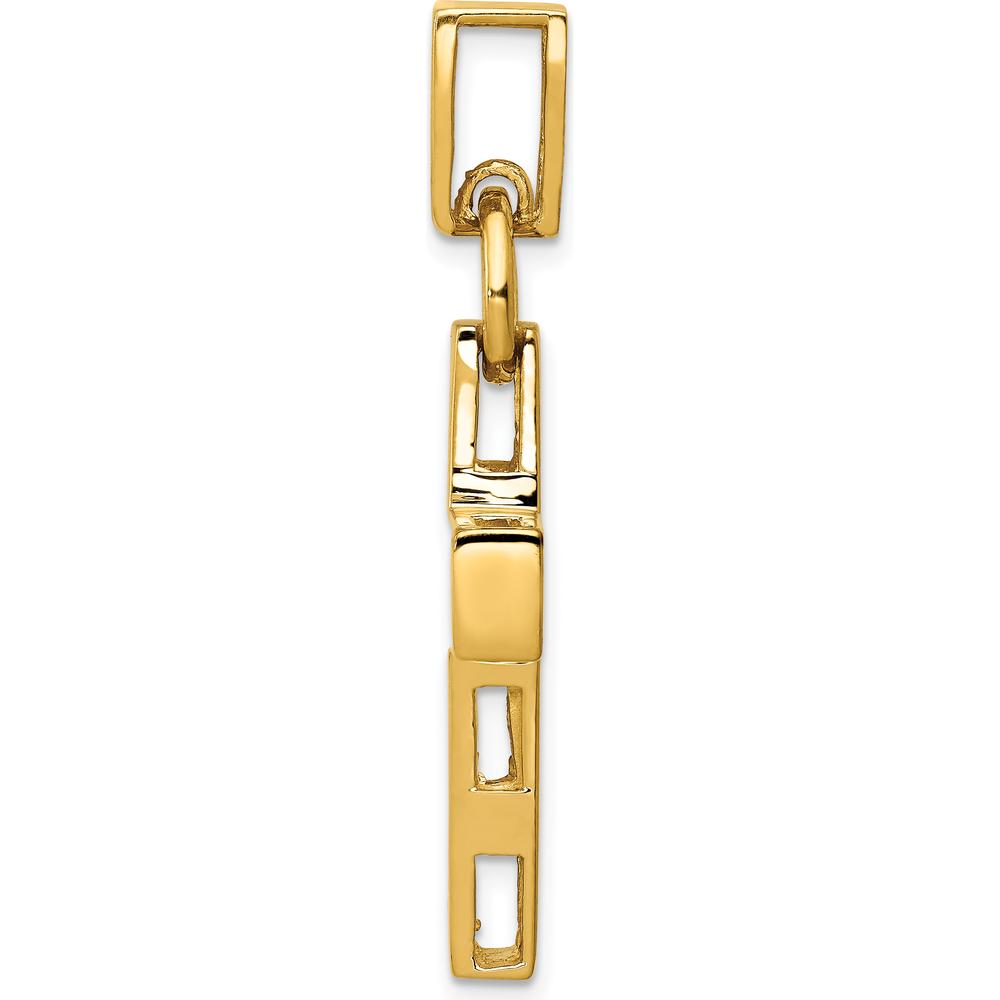 14K Yellow Gold Hollow Cross Pendant - Polished Finish 40mm Length by Oro Pregiato