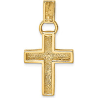14K Yellow Gold Hollow Cross Pendant - Polished Finish 40mm Length by Oro Pregiato
