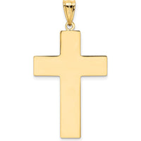 14K Yellow Gold Hollow Cross Pendant - Polished Finish by Oro Pregiato