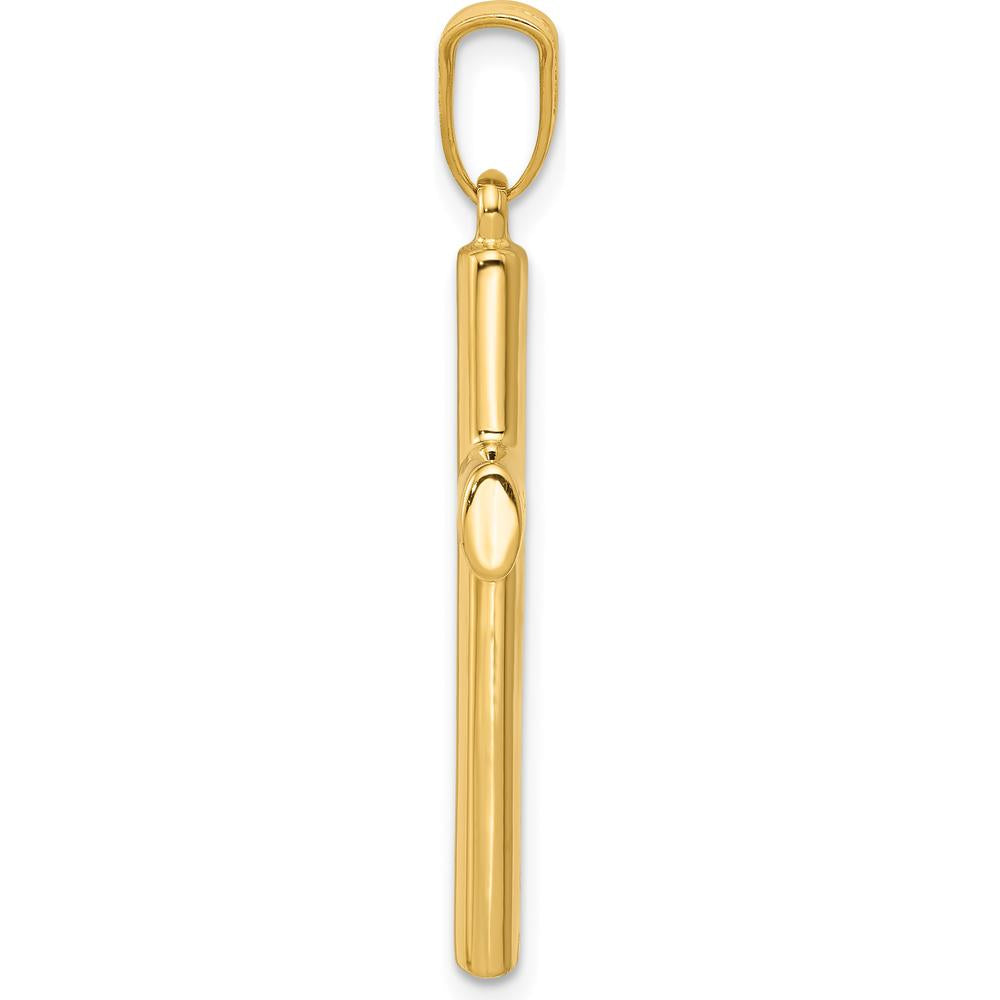 14K Yellow Gold Hollow Cross Pendant - Reversible and Polished Finish by Oro Pregiato
