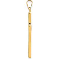 14K Yellow Gold Hollow Cross Pendant with Flat Back - 36mm Length by Oro Pregiato