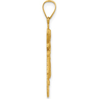 14K Yellow Gold Hollow Divine Child Jesus Pendant with Brushed Satin Finish - 35mm Length by Oro Pregiato