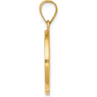 14K Yellow Gold Hollow Divino Niño Round Medal Pendant with Polished & Brushed Finish by Oro Pregiato