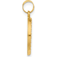 14K Yellow Gold Hollow Guardian Angel Pendant with Satin Finish - Symbol of Protection and Connection by Oro Pregiato