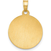 14K Yellow Gold Hollow Guardian Angel Pendant with Satin Finish - Symbol of Protection and Connection by Oro Pregiato