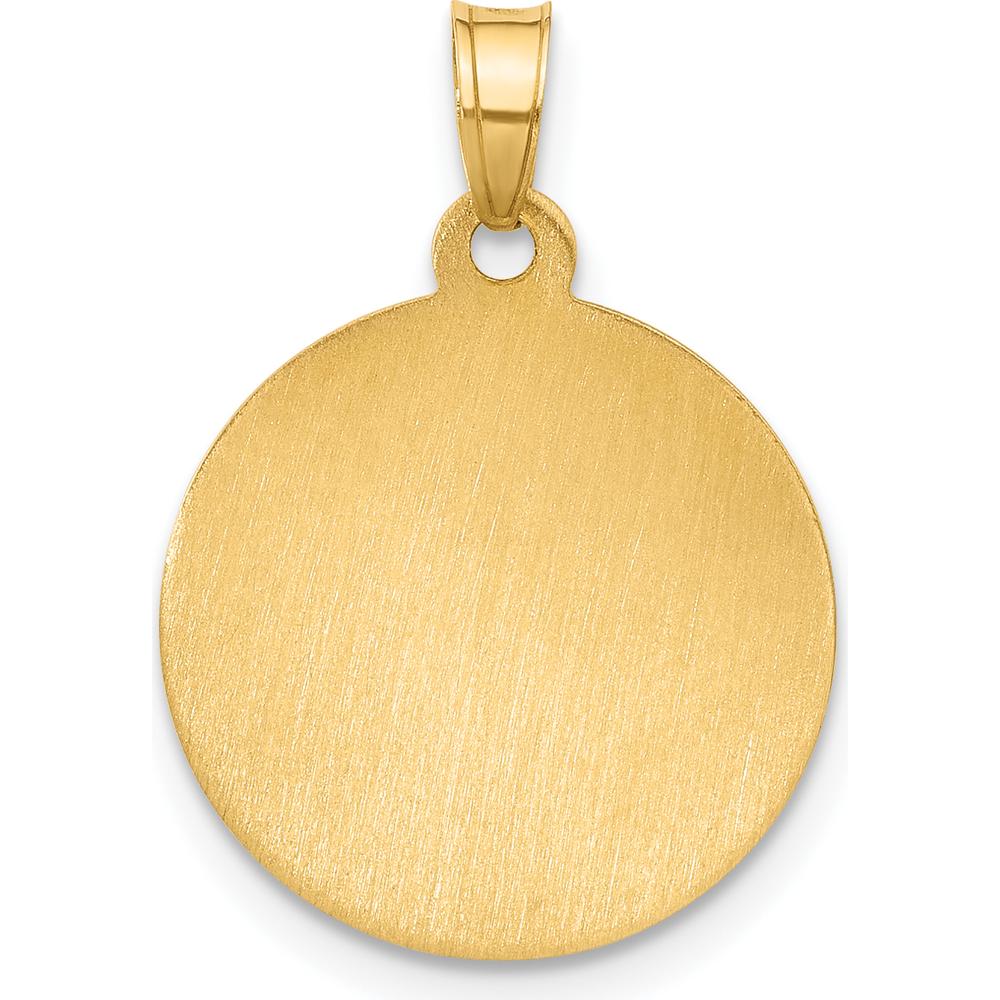 14K Yellow Gold Hollow Guardian Angel Pendant with Satin Finish - Symbol of Protection and Connection by Oro Pregiato