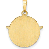 14K Yellow Gold Hollow Holy Spirit Medal Round Pendant - 24mm by 0