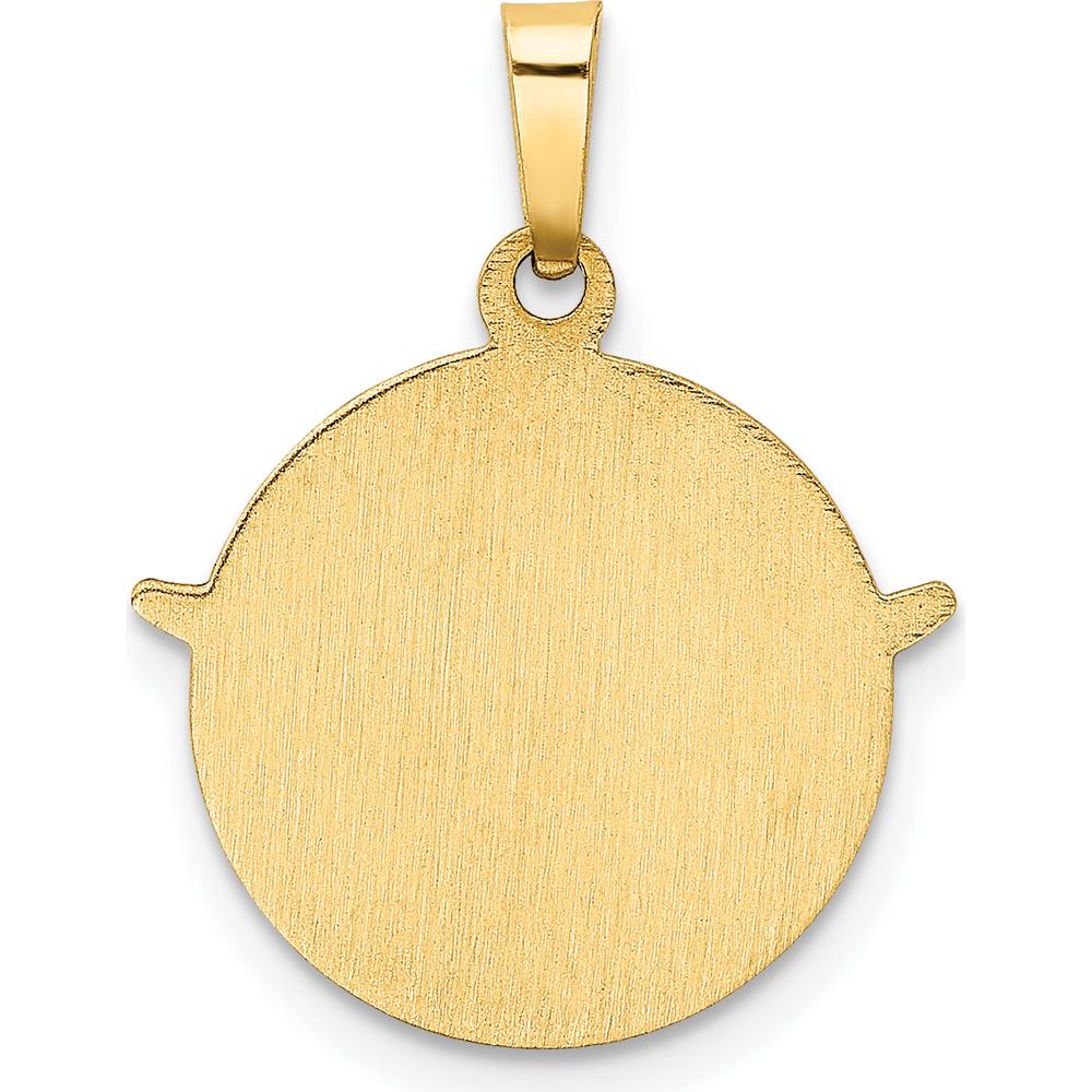 14K Yellow Gold Hollow Holy Spirit Medal Round Pendant - 24mm by 0