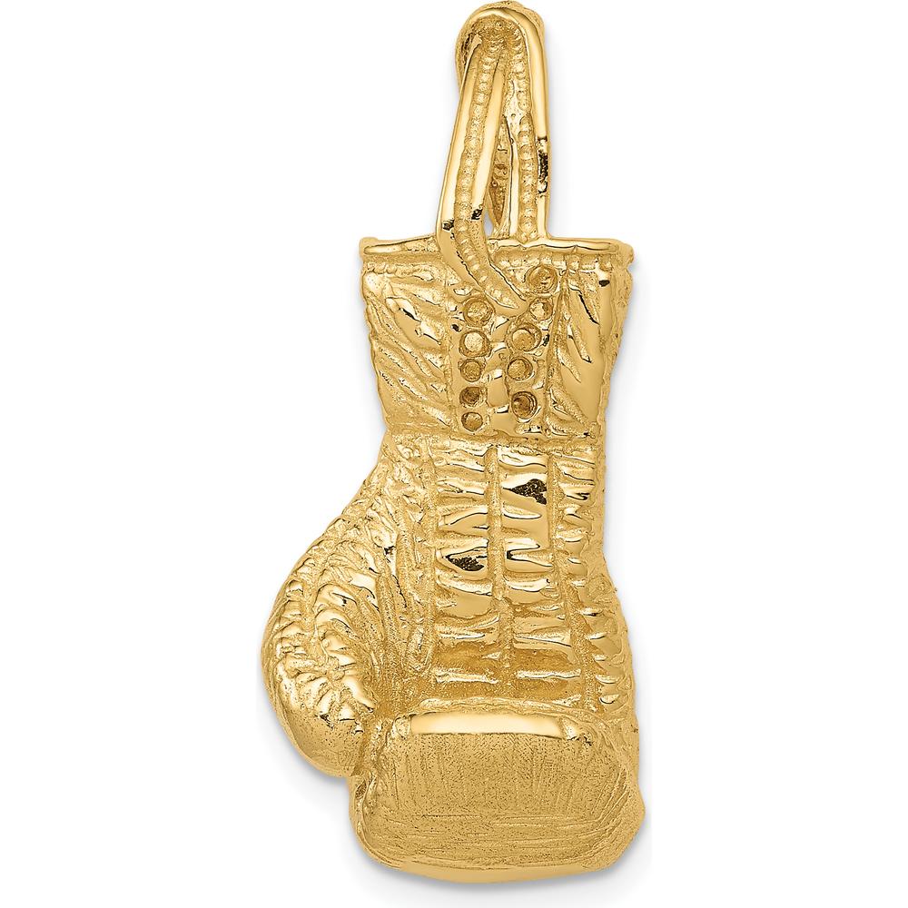 14K Yellow Gold Hollow Polished 3D Boxing Glove Pendant by Oro Pregiato