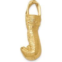 14K Yellow Gold Hollow Polished 3D Boxing Glove Pendant by Oro Pregiato