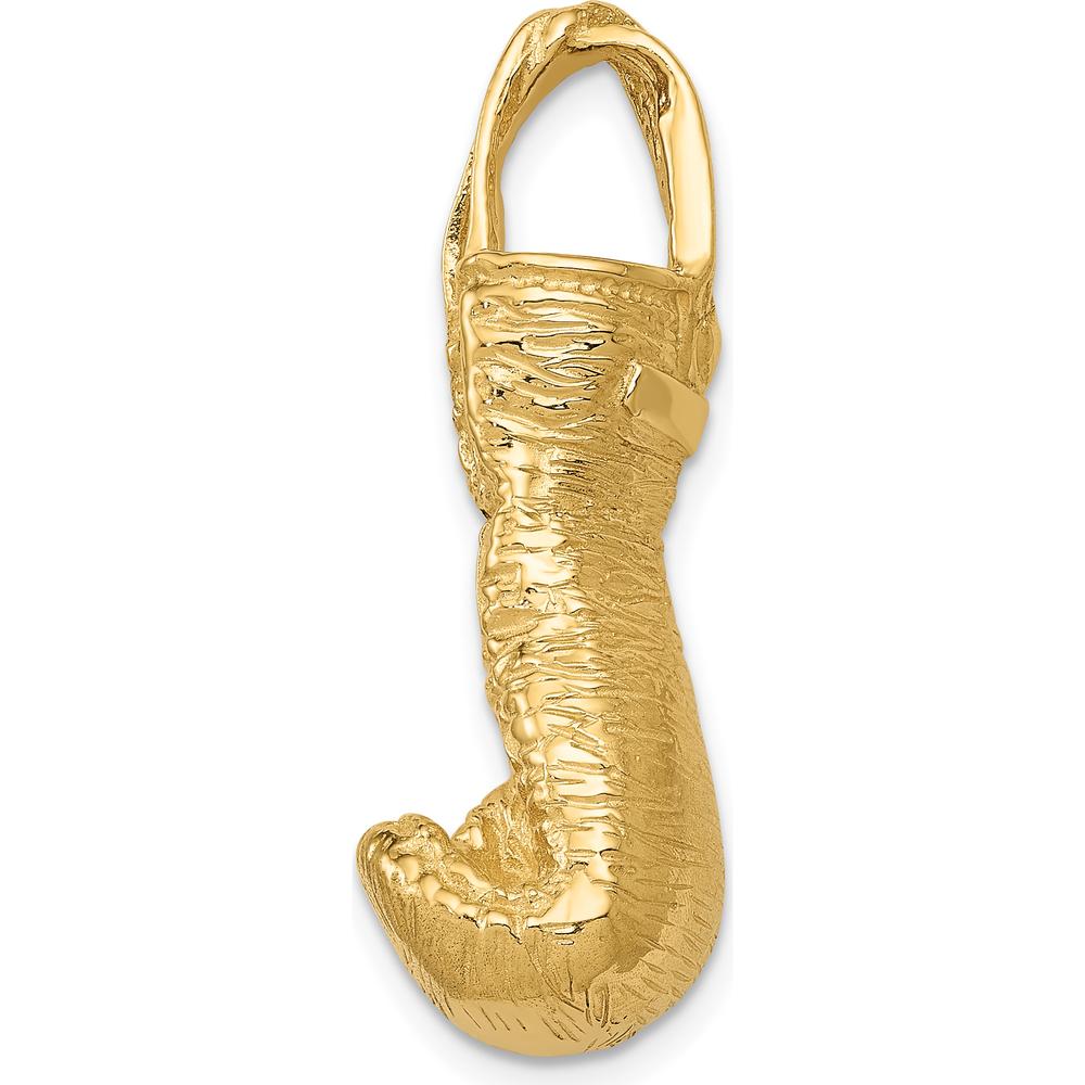14K Yellow Gold Hollow Polished 3D Boxing Glove Pendant by Oro Pregiato