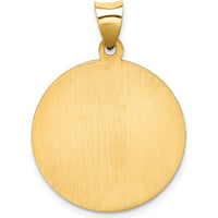14K Yellow Gold Hollow Saint Jude Thaddeus Medal Pendant - Polished & Satin Finish by Oro Pregiato