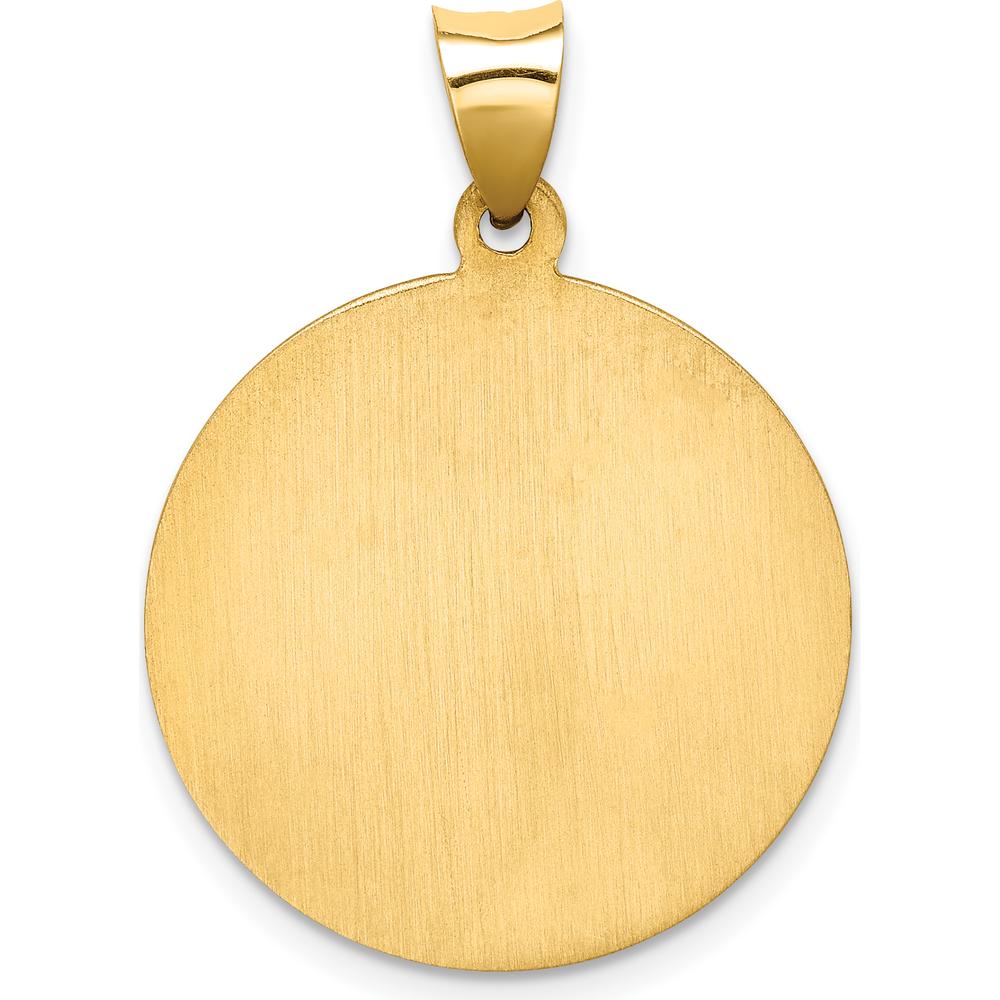 14K Yellow Gold Hollow Saint Jude Thaddeus Medal Pendant - Polished & Satin Finish by Oro Pregiato