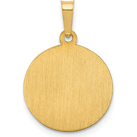 14K Yellow Gold Hollow Saint Peter Round Pendant with Satin and Polished Finish by Oro Pregiato