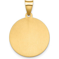 14K Yellow Gold Hollow Spanish Santa Lucia Medal Pendant with Satin and Polished Finish by Oro Pregiato