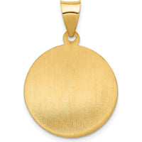 14K Yellow Gold Hollow St. Anne Medal Pendant - Polished & Satin Finish by Oro Pregiato
