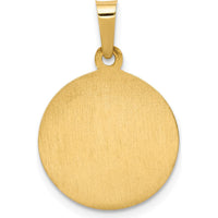 14K Yellow Gold Hollow St. Anne Medal Pendant with Satin and Polished Finish - 22.75mm Length by Oro Pregiato