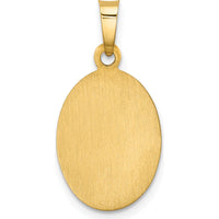 14K Yellow Gold Hollow St. Christopher Medal Oval Pendant with Polished and Satin Finish by Oro Pregiato