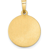 14K Yellow Gold Hollow St. Christopher Medal Pendant with Satin Finish - 21.2mm Length by Oro Pregiato