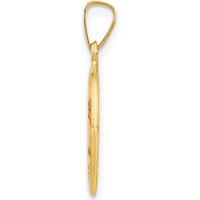 14K Yellow Gold Hollow St. Mark Medal Round Pendant with Satin and Polished Finish - 22mm Length by Oro Pregiato