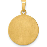 14K Yellow Gold Hollow St. Mark Medal Round Pendant with Satin and Polished Finish - 22mm Length by Oro Pregiato