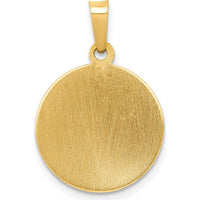 14K Yellow Gold Hollow St. Patrick Medal Pendant with Polished and Satin Finish by Oro Pregiato