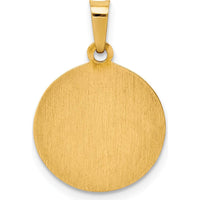 14K Yellow Gold Hollow St. Raphael Medal Pendant with Polished and Satin Finish by Oro Pregiato